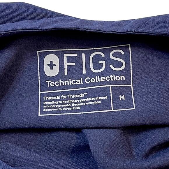 FIGS Technical Collection Scrub Top Women’s Medium Navy Blue Medical Uniform - Picture 5 of 6